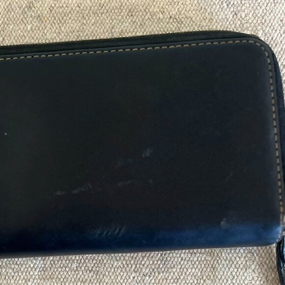 Vintage Classic Coach Black Leather Soho Buckle Trifold Check CC Wallet - Picture 3 of 9